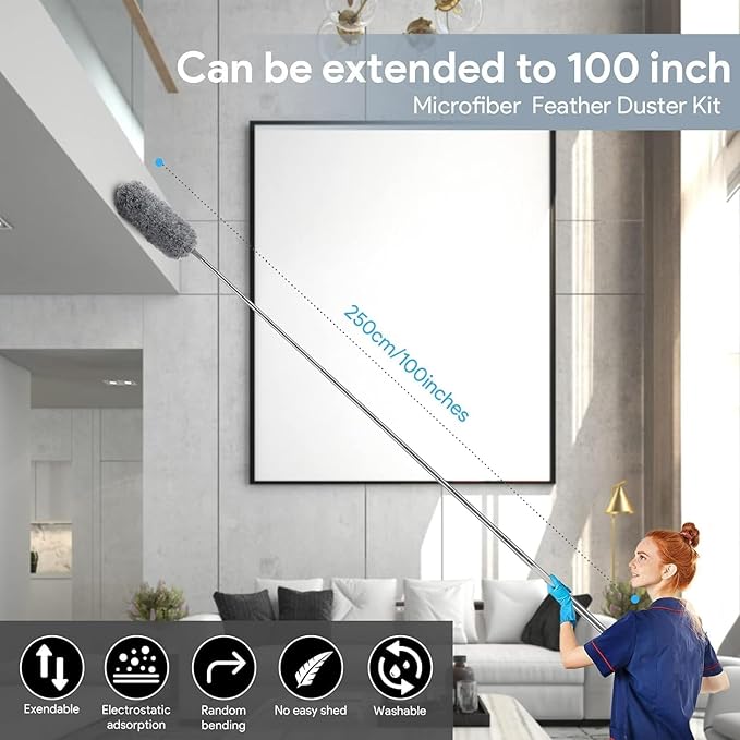 Long Handle Microfiber Feather Ceiling Duster